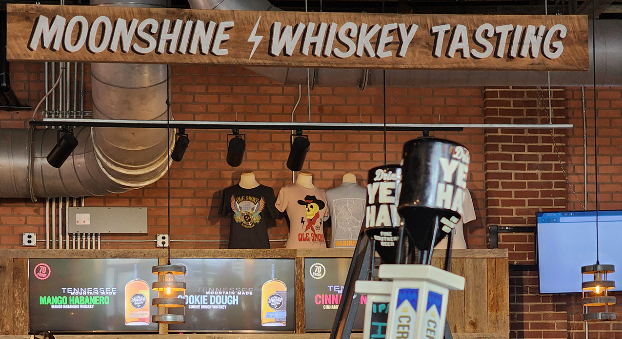 Whiskey tasting flight in Nashville distillery