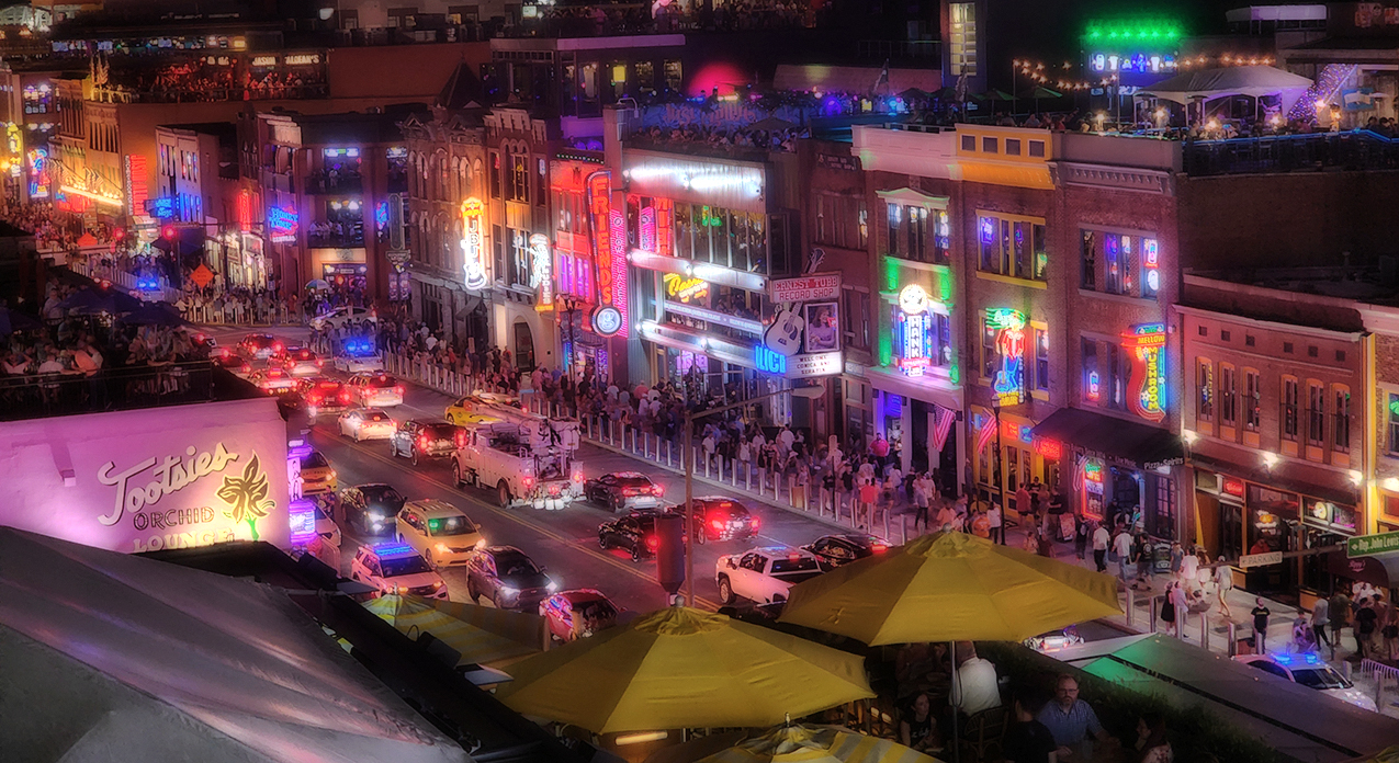 Lower Broadway in downtown Nashville