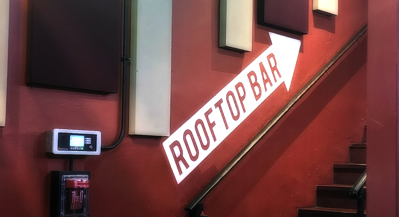 Rooftop Bar Sign on Broadway in Nashville